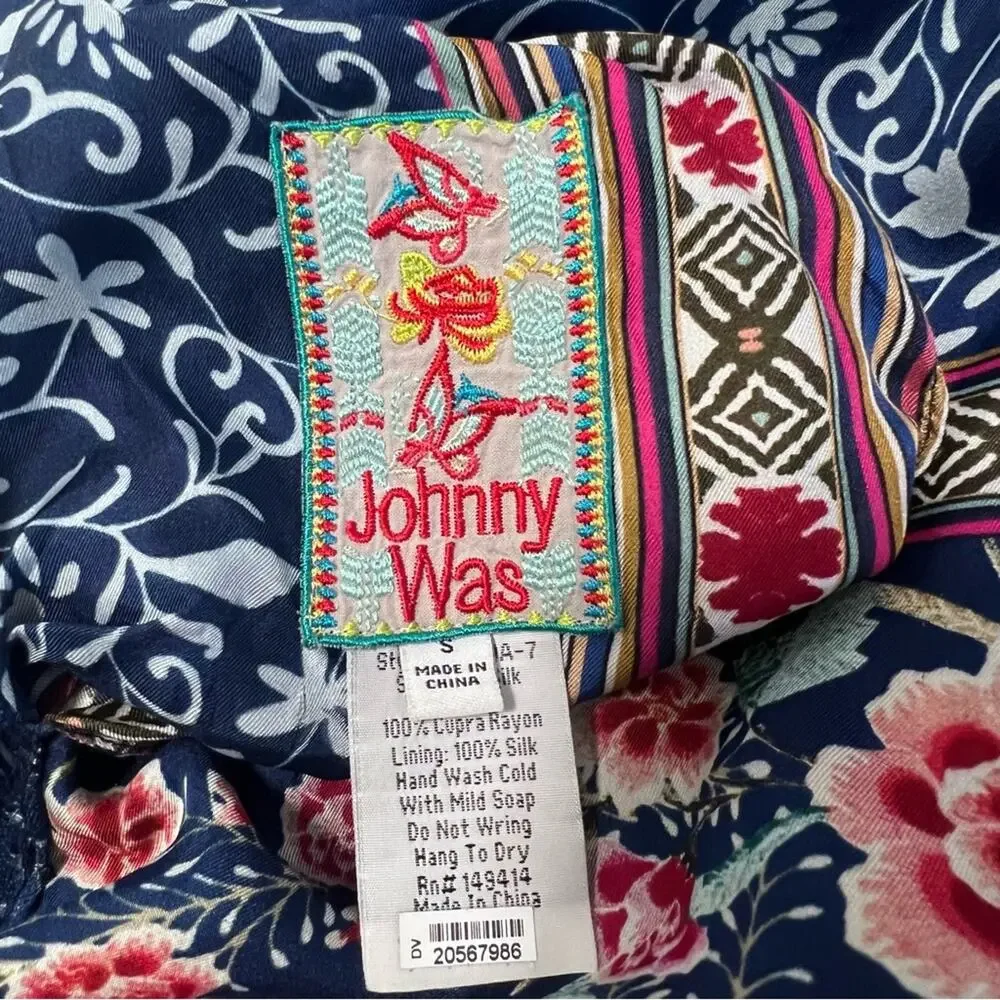 Johnny Was Fiori Reversible Silk Kimono Longline Jacket Sz S - Picture 5 of 8